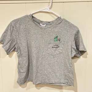 Forever 21 “Later Alligator” Cropped Gray Tee